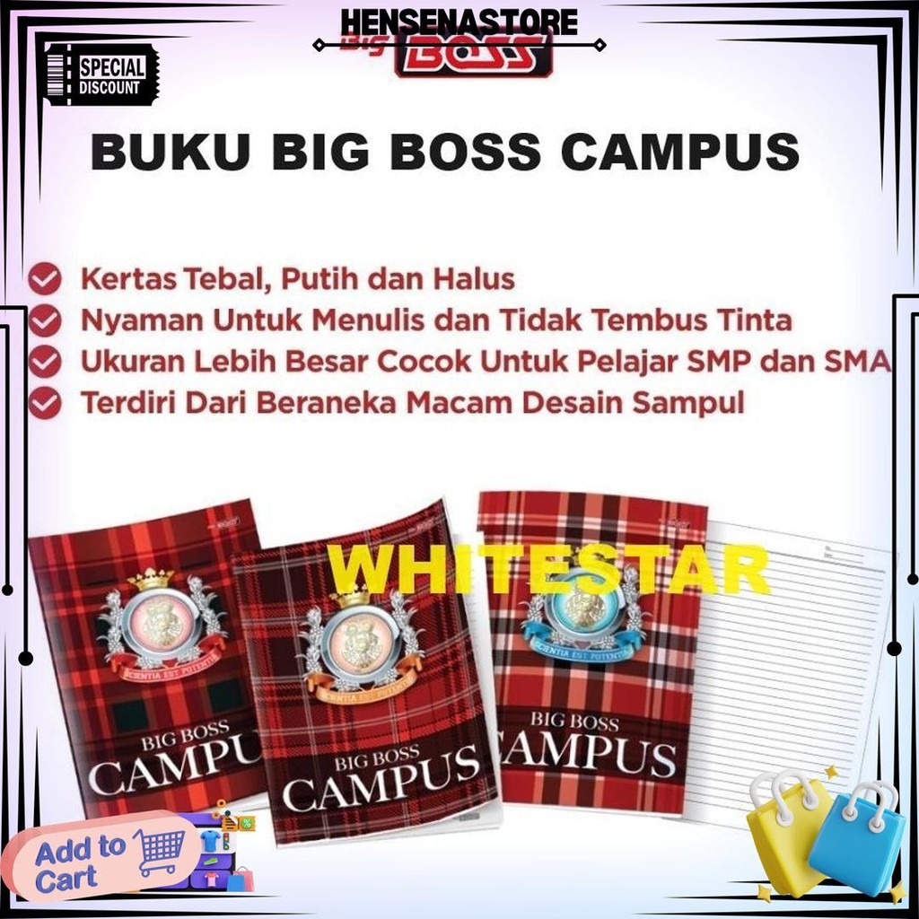 

Buku Tulis Garis Boxy / Boxi Big Boss Campus / Kampus - 36 Lembar D Best Seller