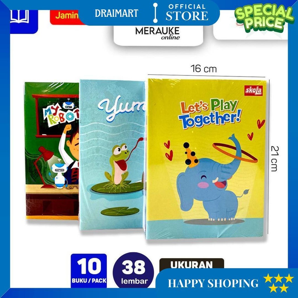 

Buku Tulis Skola 38 Lembar (1 Pack Isi 10 Buku) D Gratis Ongkir