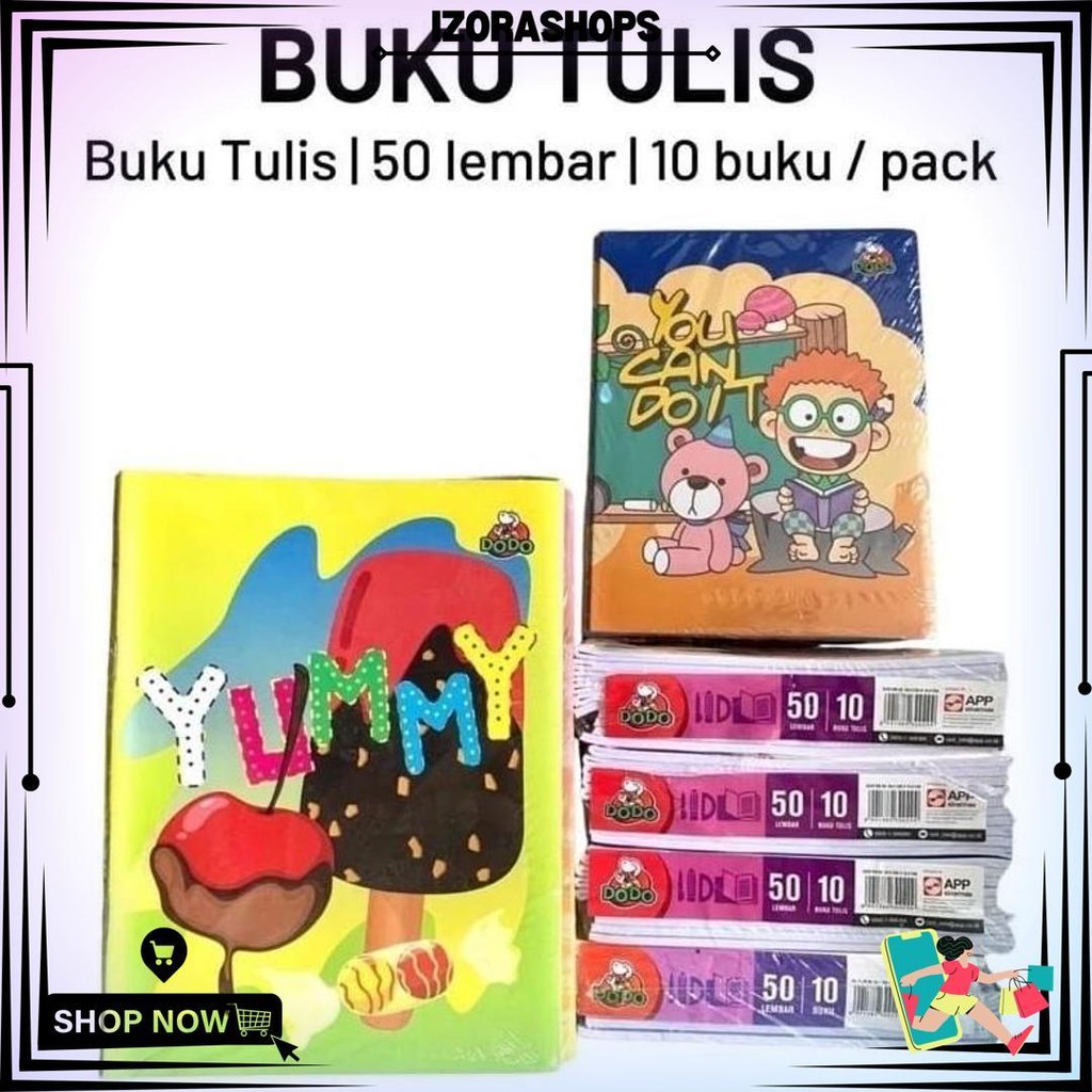 

(1Pack:10Pcs) Dodo Buku Tulis Isi 50 Lembar Termurah! Best Seller / Buku Tulis Sekolah Dodo Murah Bergaris Isi 50 Lembar 10 Buku / Buku Tulis Murah 50 Dodo Isi 10 Buku D Cod