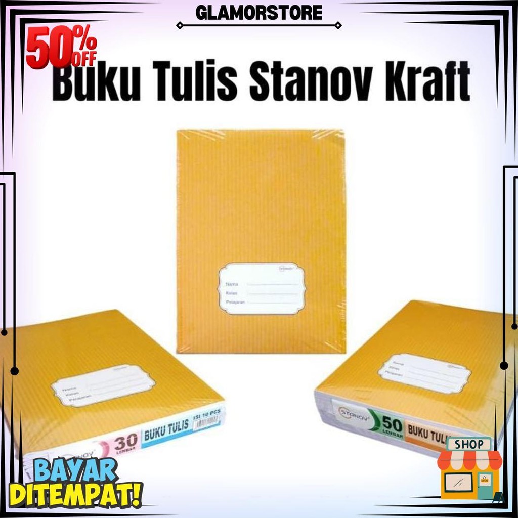 

Buku Tulis Kwarto Stanov 30Lembar Kraft / Coklat (10Pc) D Promo Puncak