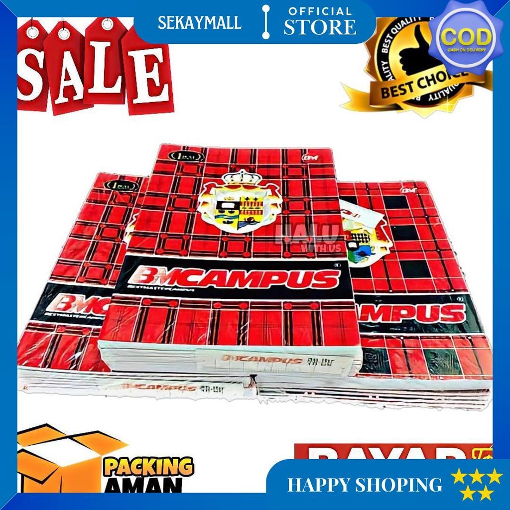 

(Bisa Cod) Promo 10 Pcs Buku Tulis Bm Campus 36 Lembar Ukuran Boxy / Buku Harian / Buku Catatan / Tersedia Per 5 10 D Promo 4.4