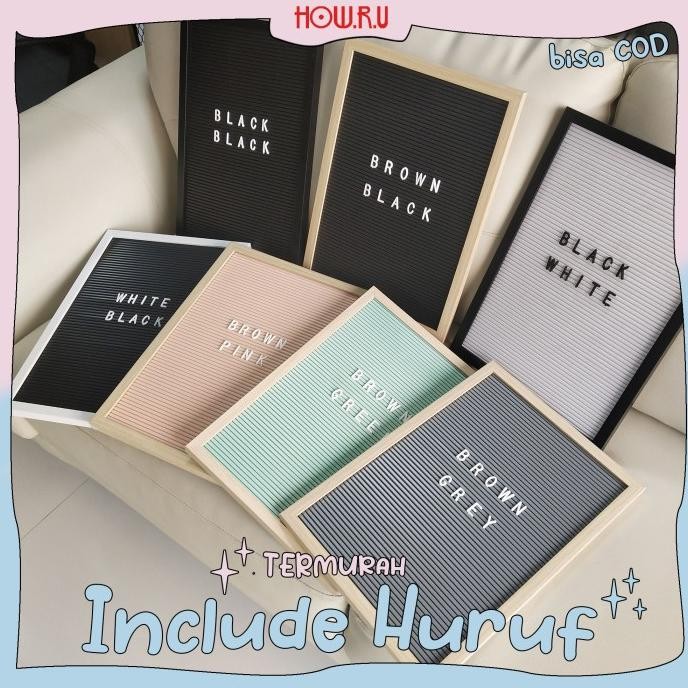 

TERMURAH! Letter Board + Set Huruf HOW.R.U 40x28cm