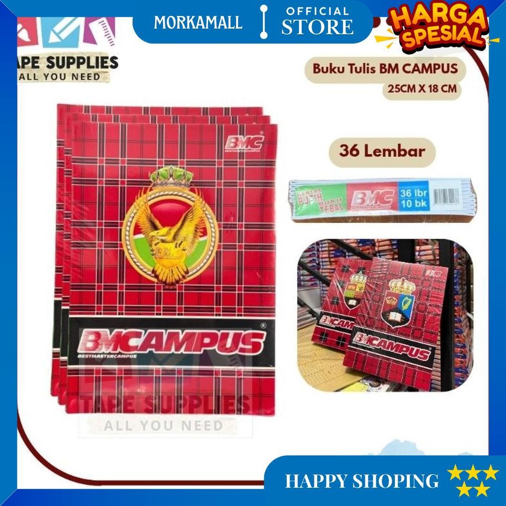 

(10 Pcs) Buku Tulis Bmc Kampus 36 Lembar / Buku Tulis Murah D Cod