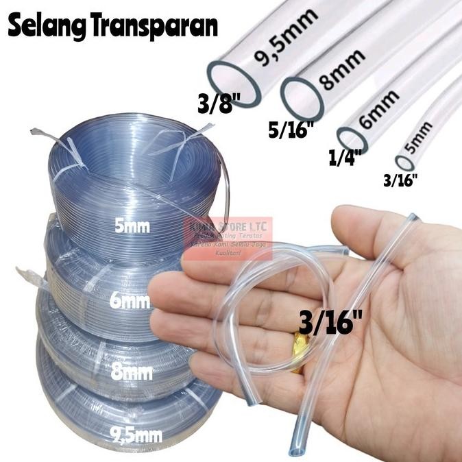 manz garden Selang Kecil Bening ( Selang Transparan ) 5Mm, 6Mm, 8Mm & 9Mm