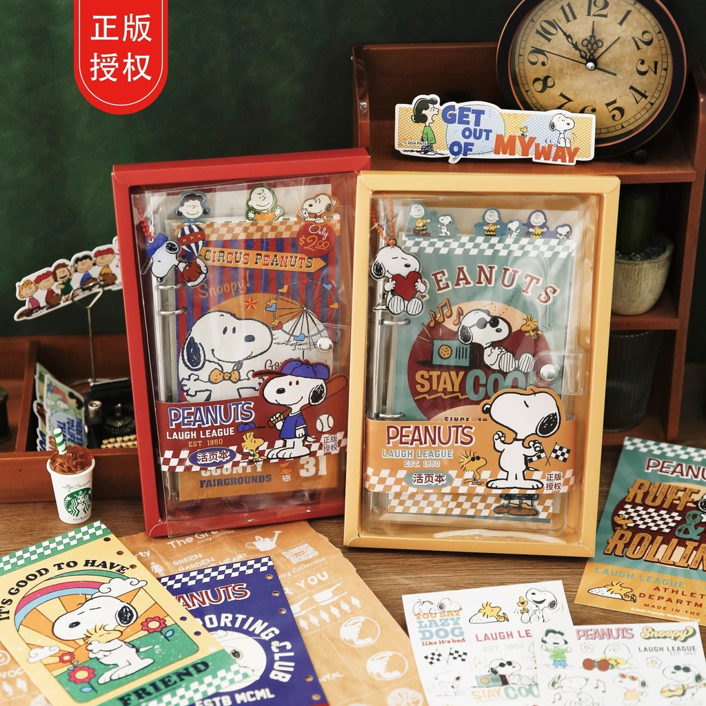 

Set Buku Catatan Snoopy Jurnal Pelajar Lucu Kartun Perencana Loose-leaf Buku Catatan Portabel