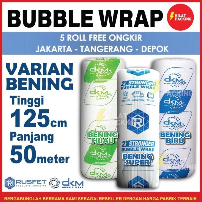 

tersedia plastik bubble wrap bening murah 125cm x 50m / bubble wrap dkm plus