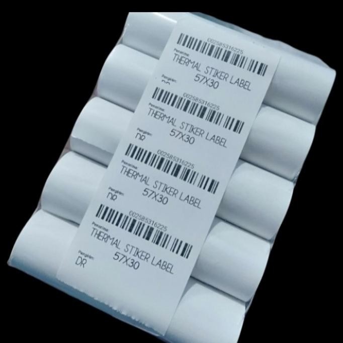 

Kertas stiker label thermal 57/58x30/Label thermal 58mm paket 10 Roll murah