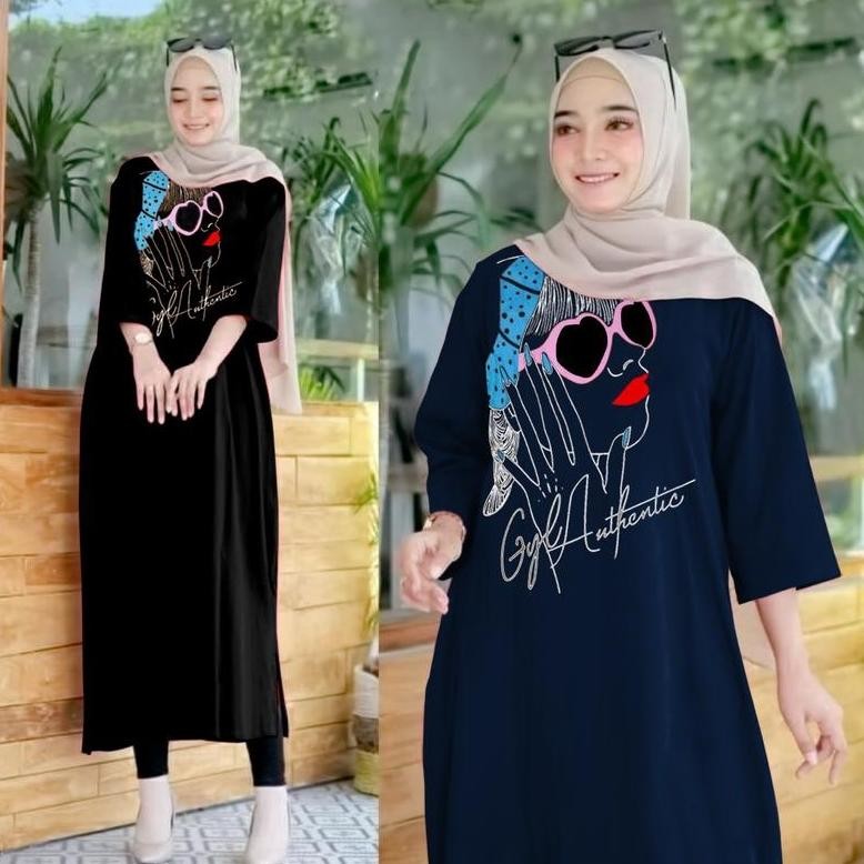 Long Tunik Oversize Basic | Midi Dres Terkini