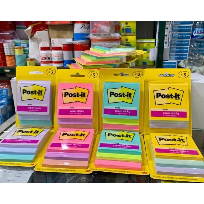 

Post-it 3M Super Sticky Notes 3321 / 4 Warna/76x76 murah