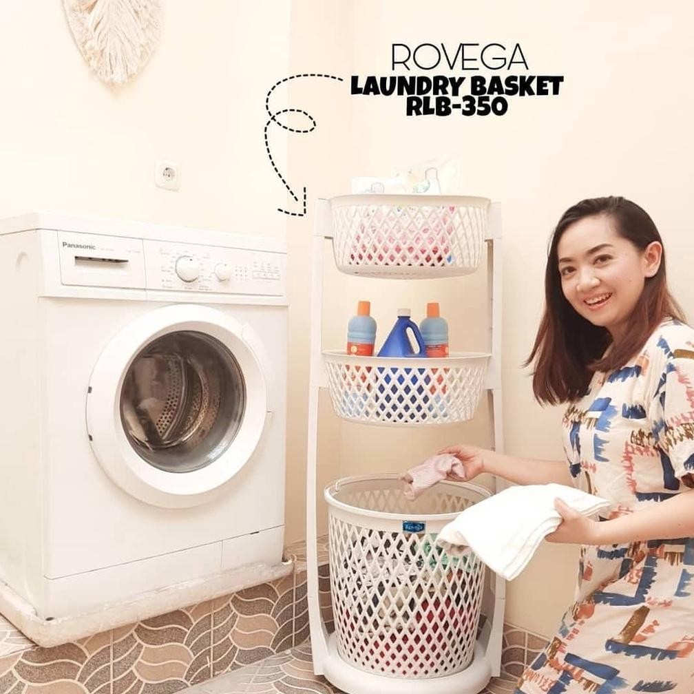 Rovega Laundry Basket Rak Keranjang Baju Kotor RLB350 Keranjang Binatu Rovega Original