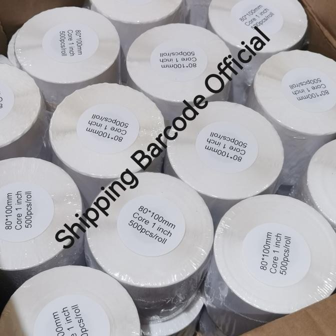 

Label Thermal 78x100 isi 500pcs, Kertas Thermal 80x100, Barcode Label murah
