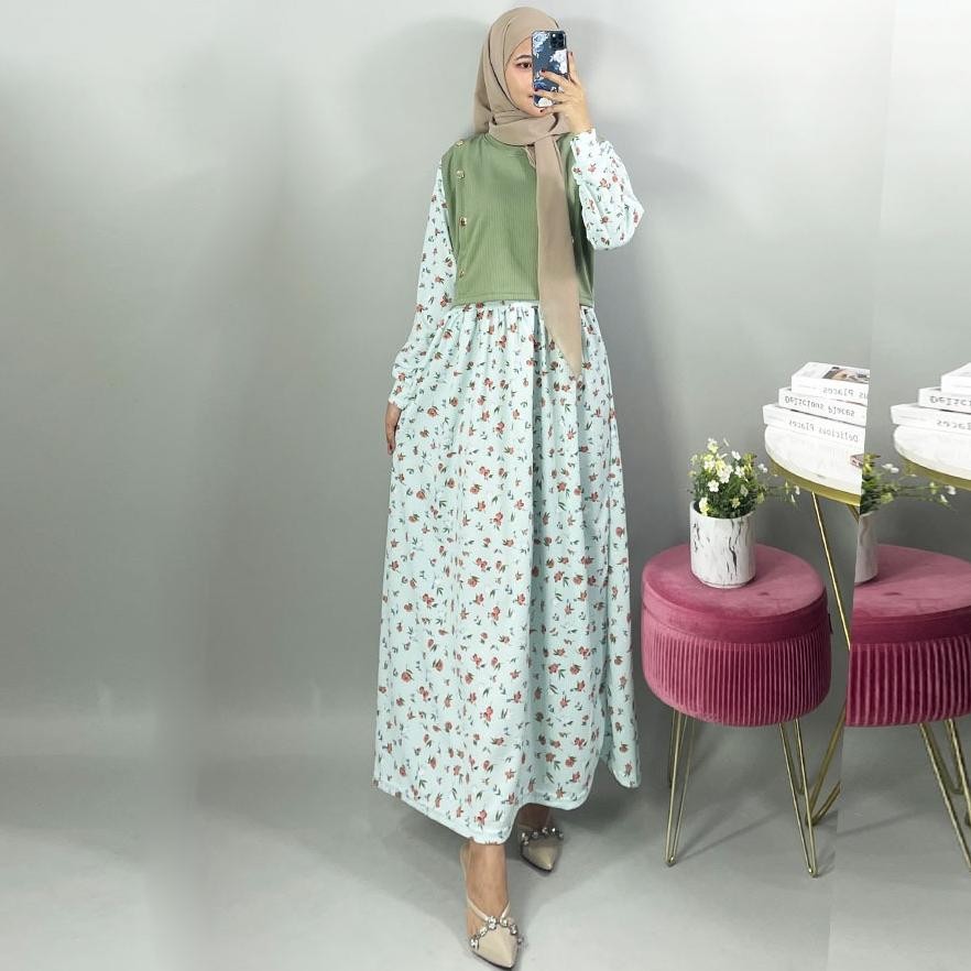Gamis Alhambra Bunga Dress Wanita Maxy