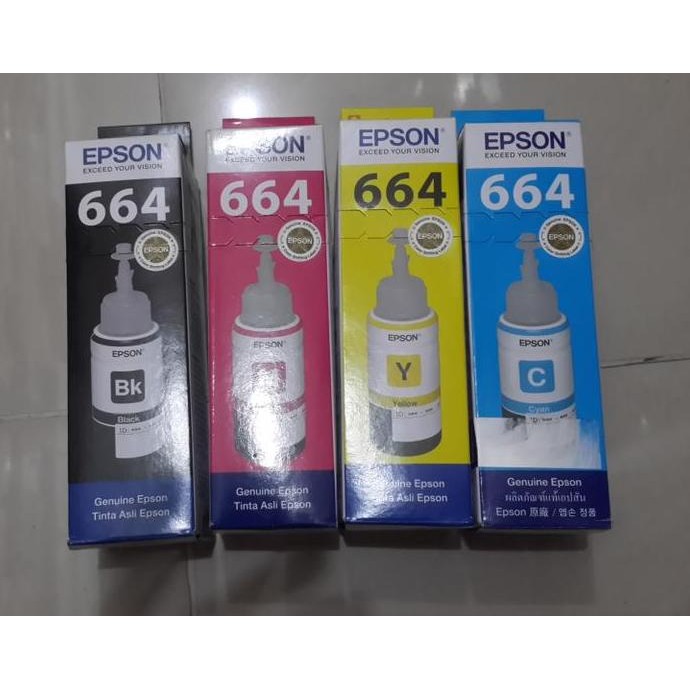 TERBARU - Tinta asli epson T 664/tinta ori L310/L380/L 385/L485/