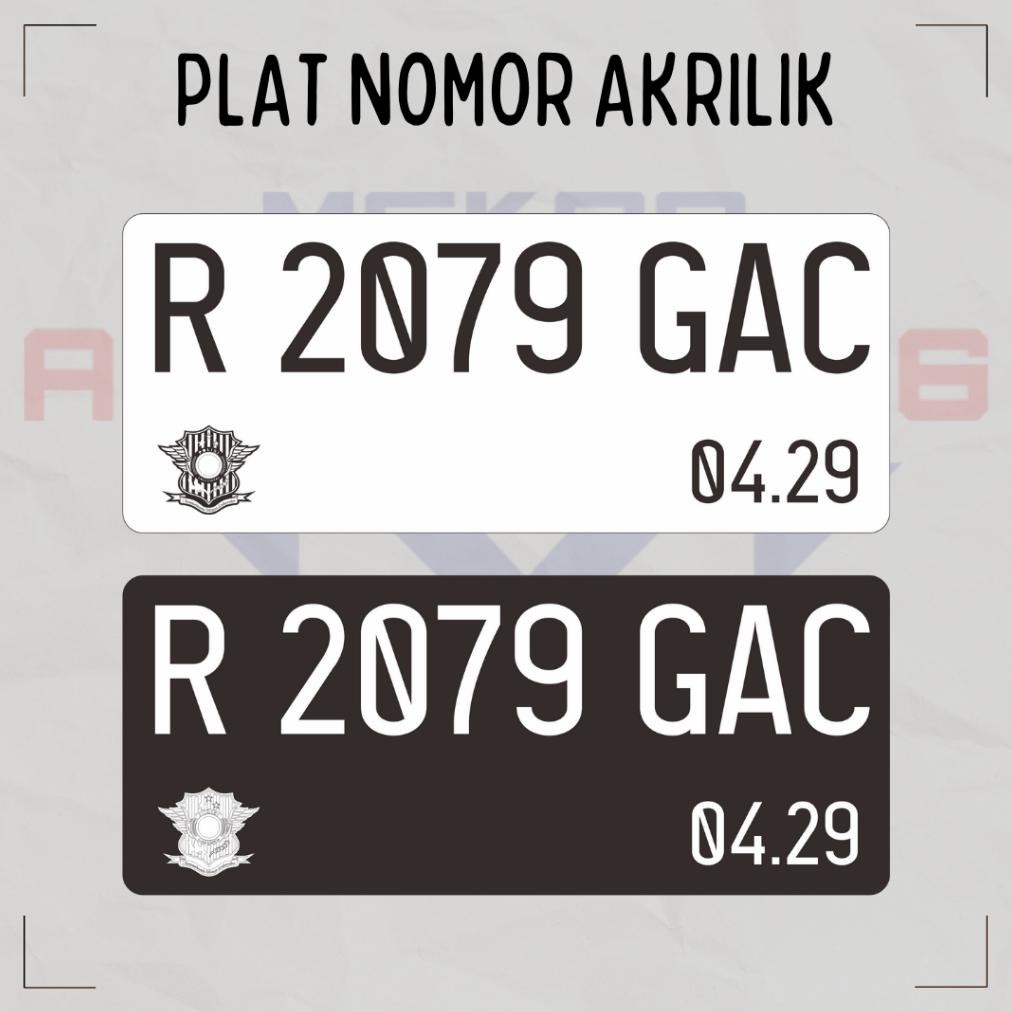PLAT NOMOR AKRILIK | PLAT NOMOR MOTOR | HURUF ANGKA PLAT NOMOR AKRILIK