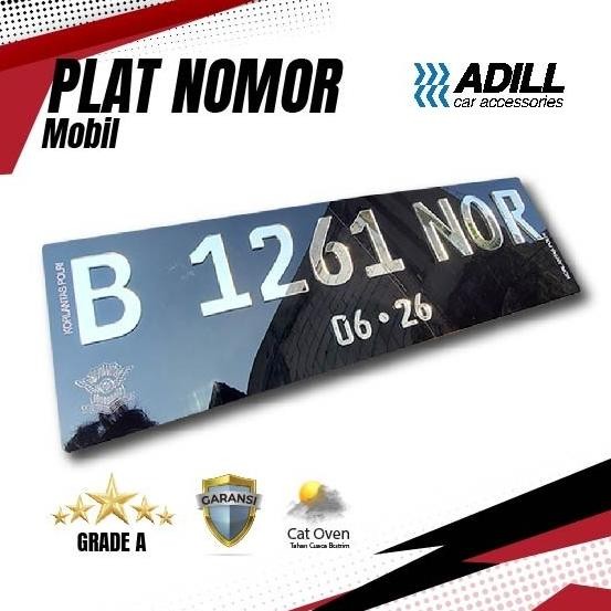 Plat Nomor mobil Timbul Custom Crome akrilik