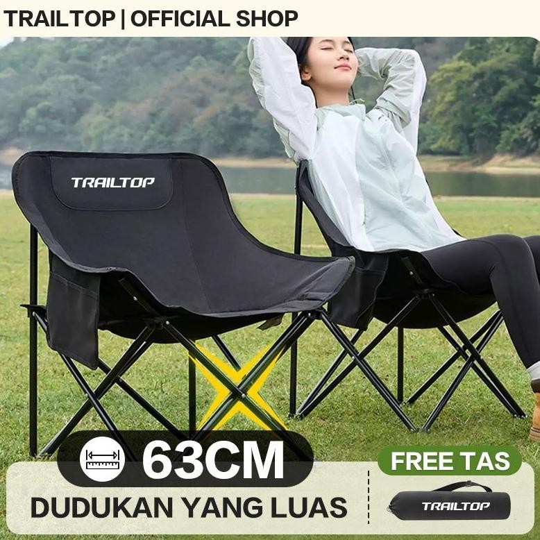 TrailTop Kursi Lipat Outdoor Kursi Santai Kain Oxford Bangku Lipat Kursi Lipat Portable