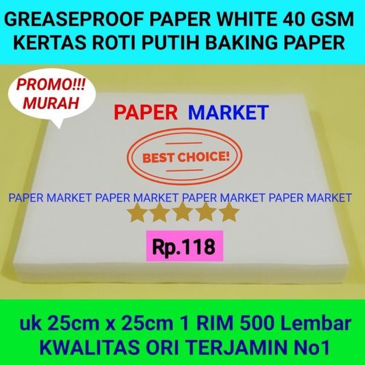 

Erta Roti Putih Greaeproof R White 40 Gm 2525Cm 1Rim Lembar