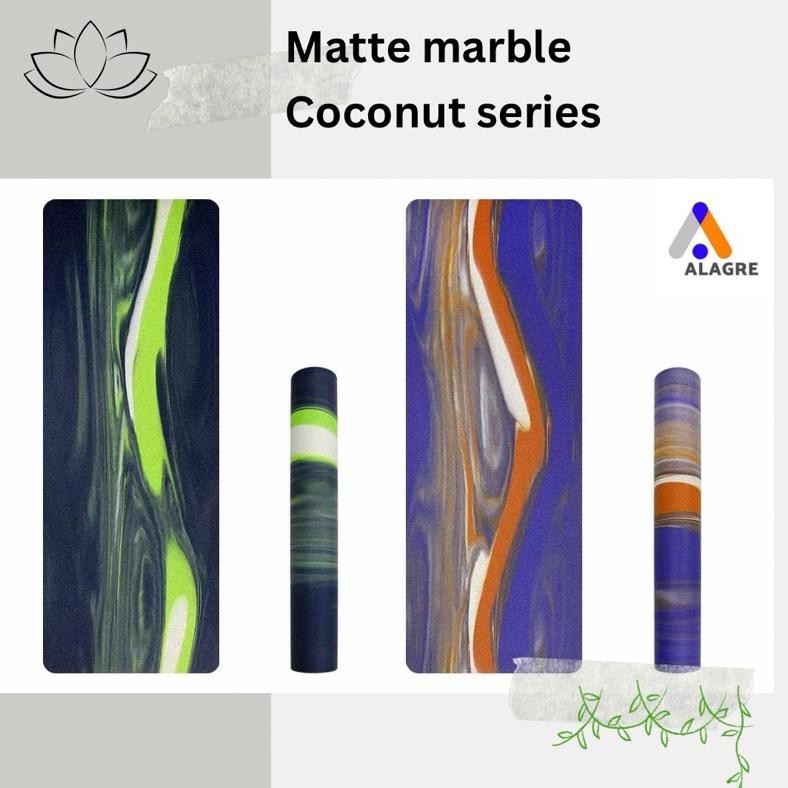 Matras Yoga Premium Karet PU High Quality Mat Olahraga Matras Fitness 5mm Matte Marble