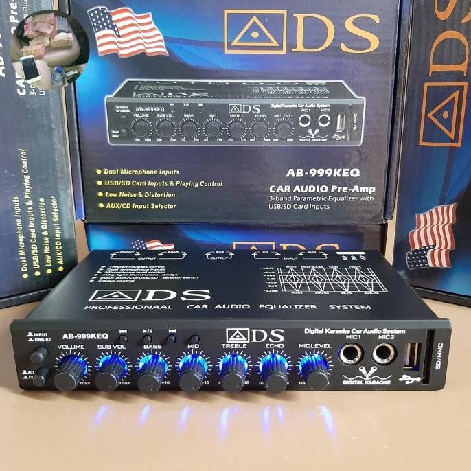 Promo Parametrik Audio Mobil Equalizer Bluetooth Karoke Ads Ab-999Keq