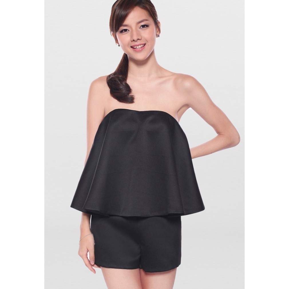 Love, Bonito - Covet Lavena Layered Playsuit - Black