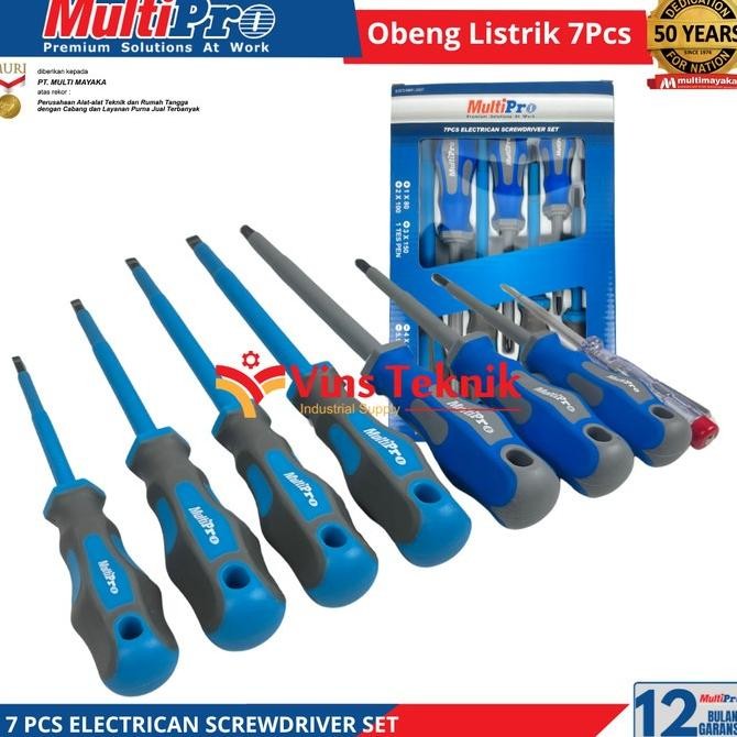 OBENG LISTRIK SET HEAVY DUTY MULTIPRO 7PCS ELECTRICAN SCREWDRIVER SET