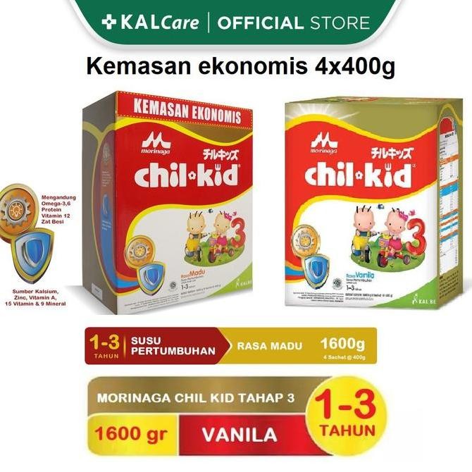 Promo Morinaga Jumbo Chilkid 3 Vanila/ Madu 1600Gr/Susu Bayi 1-3 Tahun/Chil Kid Vanila Madu