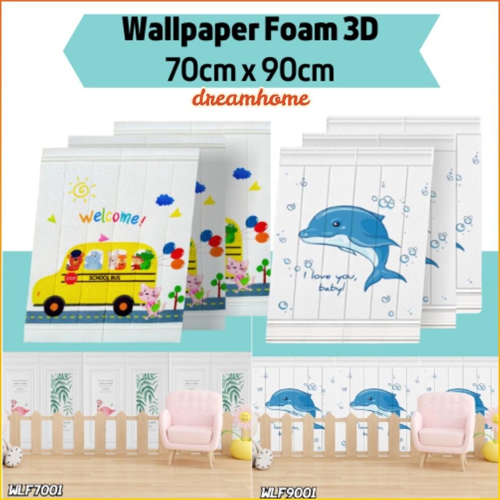 ''Terlaris" Wallpaper Dinding 3D Wallpaper Foam Brickfoam Tebal Ukuran 70X90Cm Tebal Mm Murah