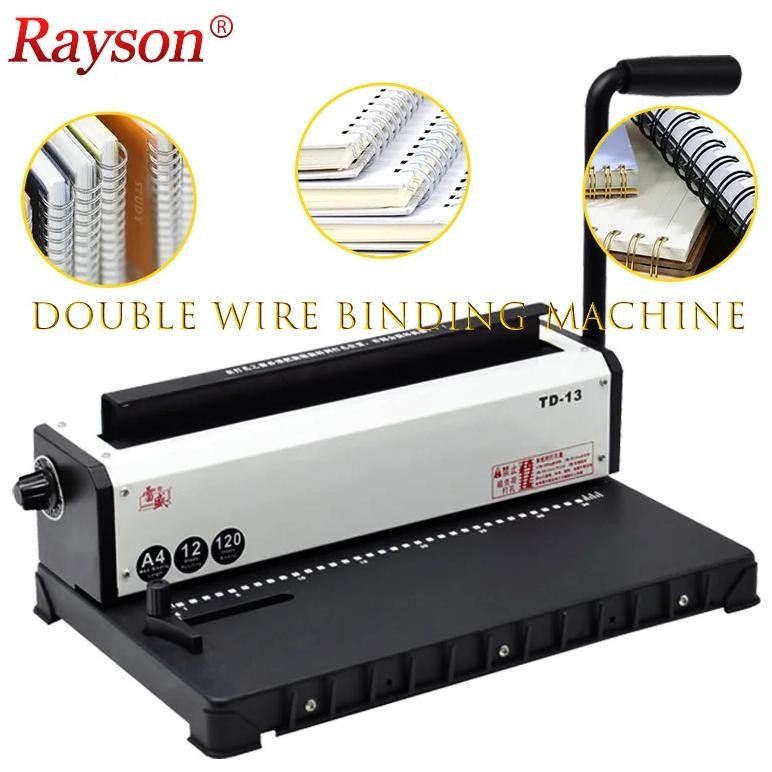 

Factory Rayson Td-13 Double Wire Punching Binding Machine 3 In 1 A4 Size Books Wire-O Binder, For Office, School, Business