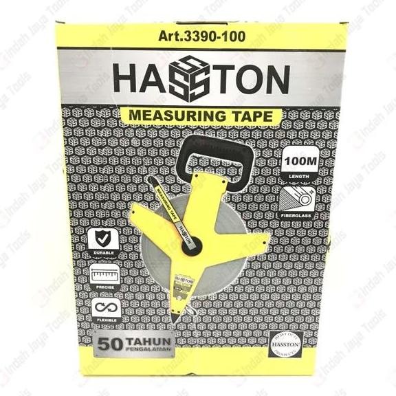 Hasston 3390-100 Meteran Tancap Fiber 100 M Body Plastik Gulung Meter Original