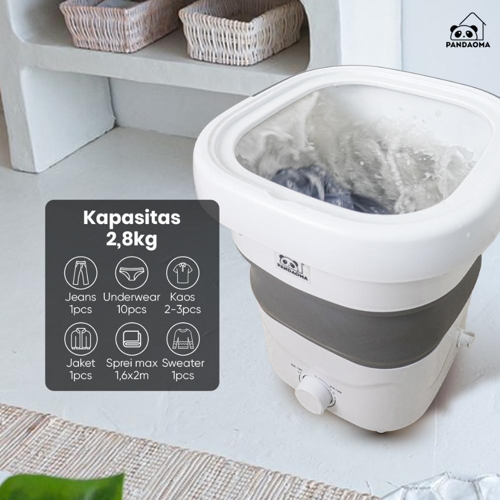Pandaoma Mesin Cuci Mini Farge Mesin Cuci Lipat Mesin Cuci Mini Portable Kapasitas 2,8kg