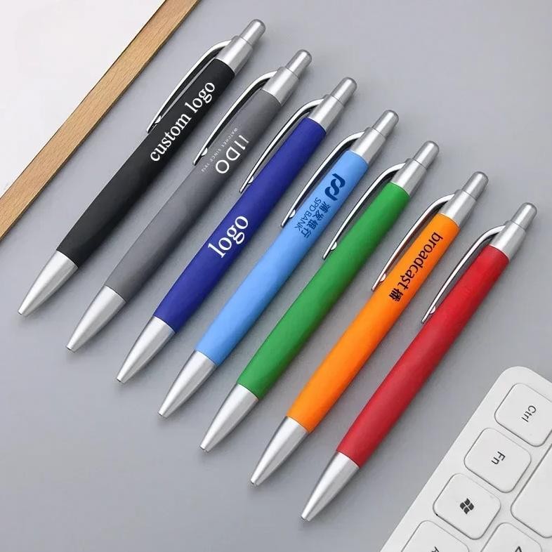 

100 Pcs Free Custom Logo Business Giftballpoint Pen Press Multi Function Pen For Hotel Conference Promotion Colorful Printing