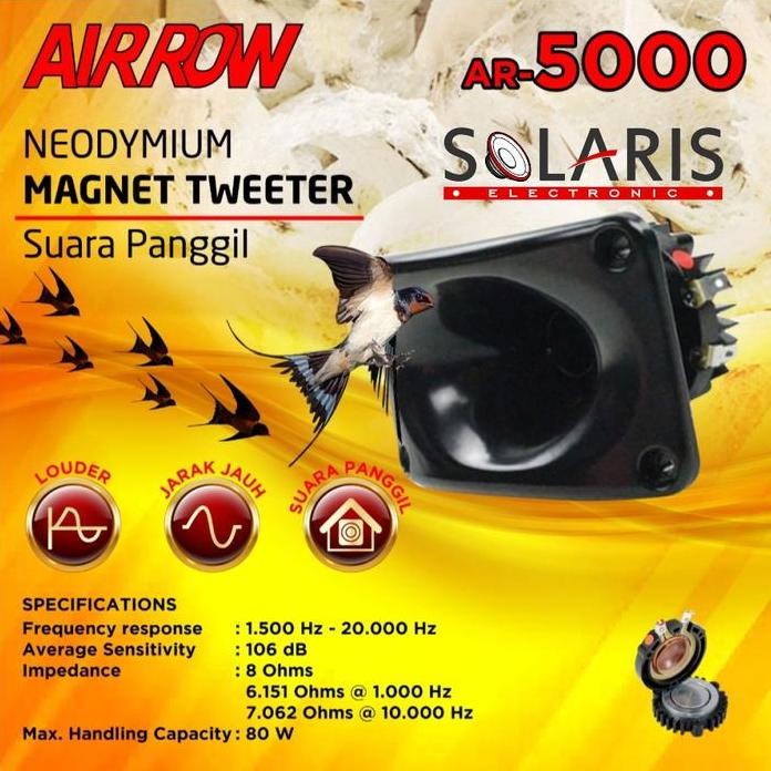 Terlaris Tweeter Walet Suara Panggil Magnet Neodymium Airrow Ar-5000 Speaker