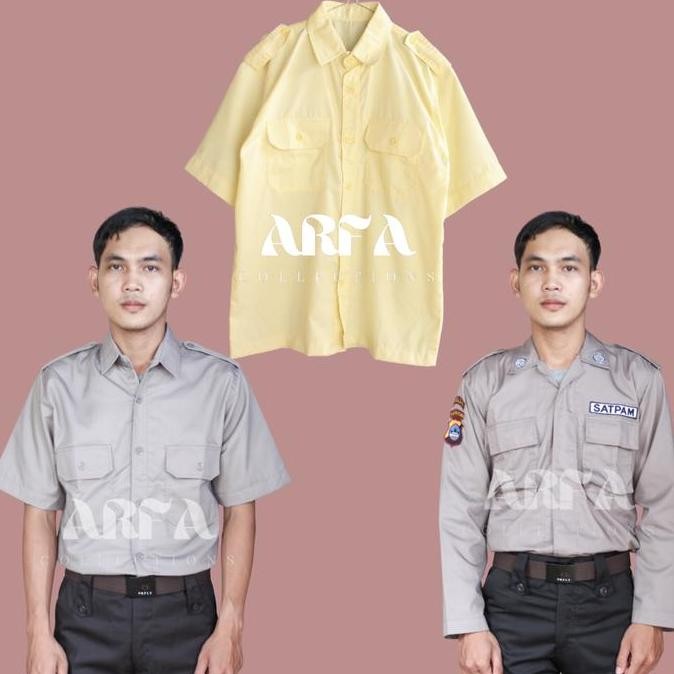Siap Kirim 1 Stel BAJU PDH PDL Coklat Cream Sragam Security Paket Atasan Bawahan Scurity Setelan Bar