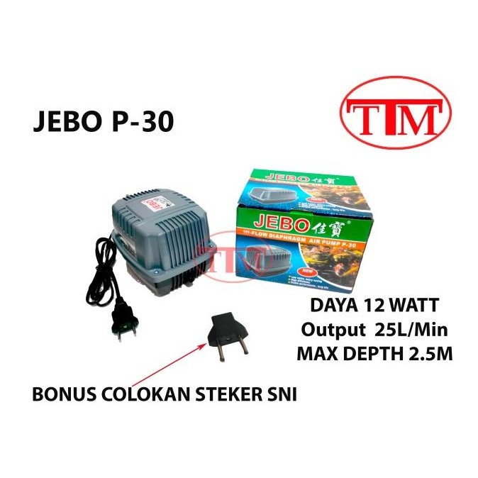 DISKON JEBO P30 AIR PUMP KOLAM IKAN POMPA UDARA OKSIGEN AERATOR JEBO P30