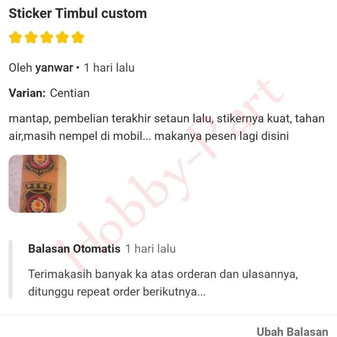 

ready Sticker Timbul Custom Doming Resin murah