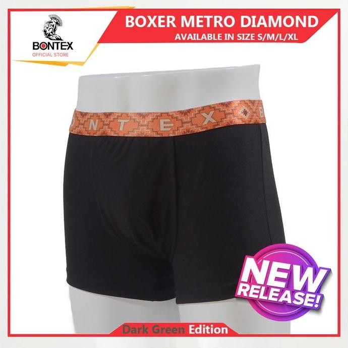 Siap Kirim BONTEX Boxer Metro Diamond - Celana Dalam Pria Model Boxer - Bahan Katun Spandex