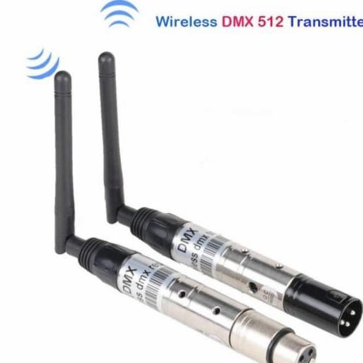 1set wireless dmx 512 receiver dan transmitter + 2 adaptor