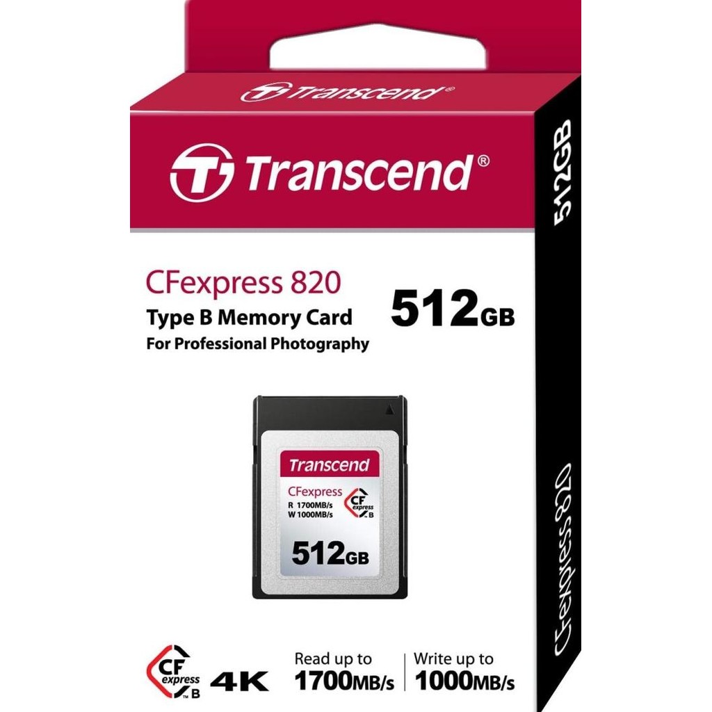 NEW SD Card Transcend CFexpress 820 Type B - TS512GCFE820, TS256GCFE820