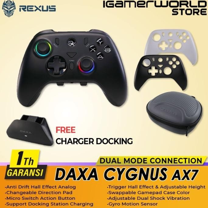 Rexus Daxa Cygnus AX7 Hall Effect Mechanical Wireless Gamepad / Joystick / Stick