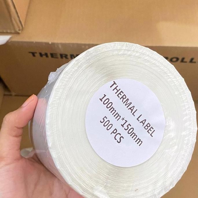 

ready Kertas resi thermal stiker label 100x150 mm A6 online shop murah