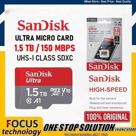 MICRO SD 1.5TB SANDISK ULTRA ORIGINAL MEMORY CARD 1.5 TB MICROSD 1,5TB ORI 150 MB/S 1,5 HP MINI ANDR