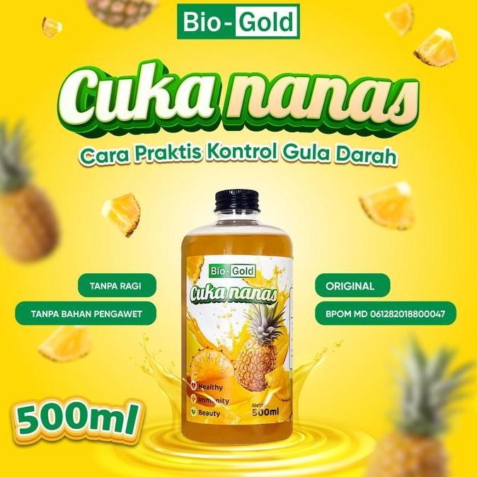 

STOK TERBATAS BIO GOLD - CUKA NANAS ASLI MURNI FERMENTASI ORGANIK WITH MOTHER 500 ML