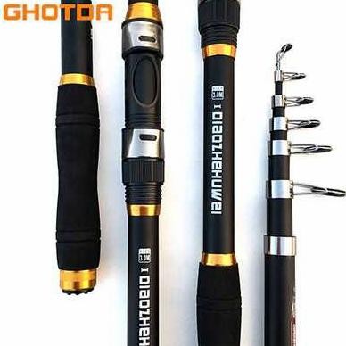 Ready Joran Alat Pancing Ikan Laut Sungai Ghotda Telescopic Rod Carbon Fiber