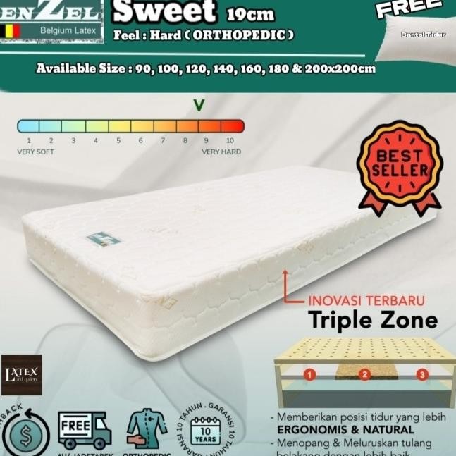 ready  Kasur full Latex Enzel Sweet Orthopaedic uk 160x200x20cm