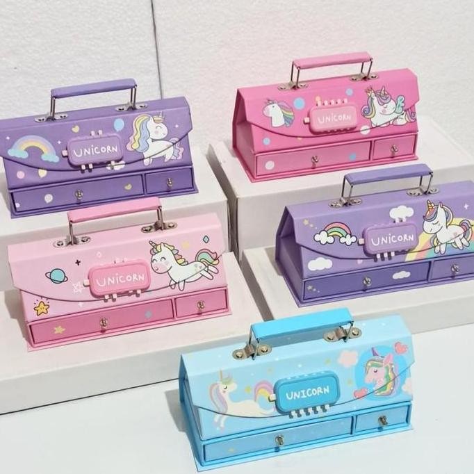 

tyS BOS Kotak Pensil Karton+Kode Kunci/Tempat Pensil/Pencil Case Code/Pin Stationery Besi/Kotak Pensil Canggih/Kotak Pensil Aesthetic