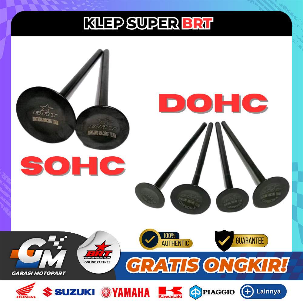 Klep BRT Suzuki Satria FU 4,5mm A-B 24/22 Carbon Racing Valve Baru Berkualitas