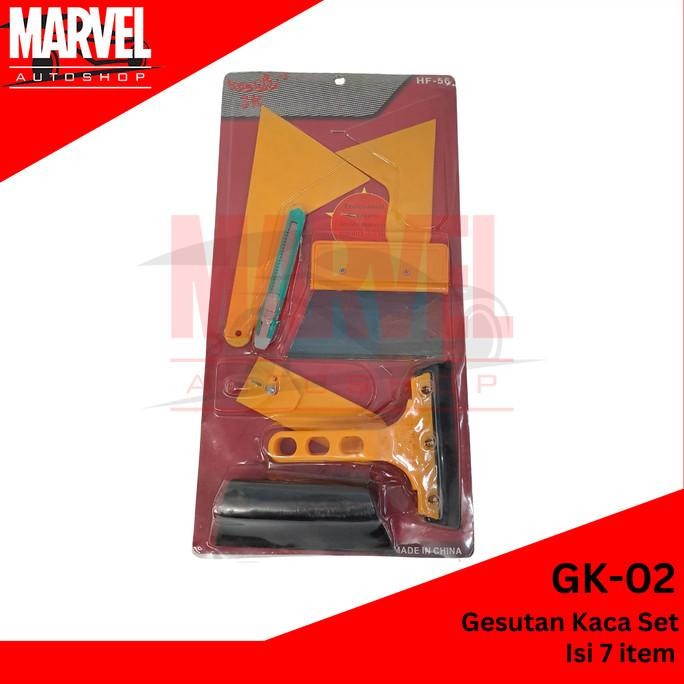 GESUTAN KACA SET ISI 7 ITEM / ALAT PASANG KACA FILM STICKER / WIPER KACA / SCRAPPER KACA FILM