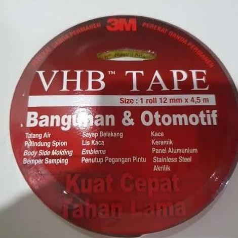 

ready Double Tape 3M VHB 12mm*4,5m ORI/Double Foam Tape 1/2/Double Tape Busa murah