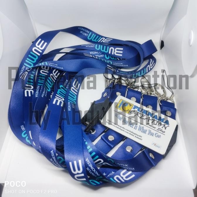 

tyS Tali gantungan Lanyard Idcard Id card BUMN, P 90cm, L 2cm Printing BUM