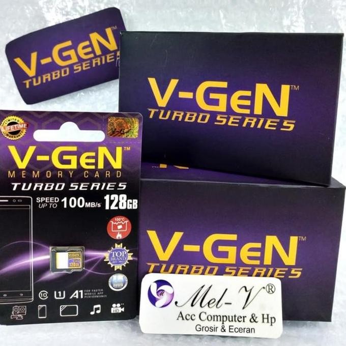 BEBAS ONGKIR - Memori MMC Micro SD V Gen Vgen 128 GB Class 10 Turbo Series Original